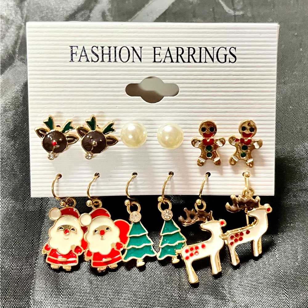 🎄 Holiday Earrings Set – 6 Pairs of Cheer for Your Ears!